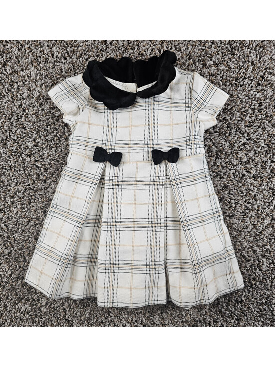 Other - Cupcakes & Cashmere Baby Girls Sz 12M Dress Formal White Black Plaid